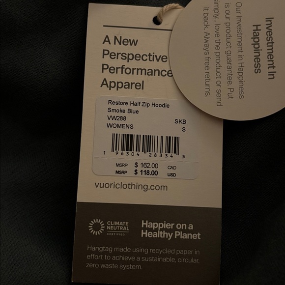 Vuori Restore Half Zip Smoke Blue - Picture 2 of 3